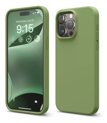 FUNDA DE SILICONA ORIGINAL CON CUERDA IPHONE 15 PRO MAX VERDE MINT