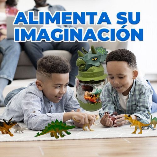 Set Dinosaurios Bote Cabeza Dinosaurio Triceratops Infantil