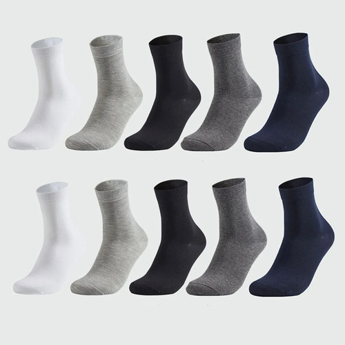 Calcetines De Algodón 3/4 Elegantes Para Hombre, 10 Pares