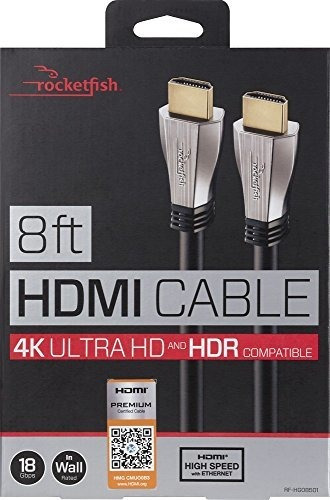 Cable Hdmi Rocketfish 4k Ultrahd - 8' - Negro.