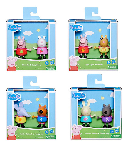 Peppa Pig Set 2 Muñecos Figuras Coleccion Mejores Amigos Pxu
