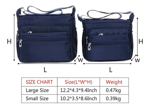 Imagen 2 de 6 de Bolsa De Hombro Impermeable Crossbody Mujer Multibolsillos,l