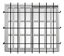 Comprar Ventana Corrediza Vidrio Repartido Blanco Con Reja 120x110