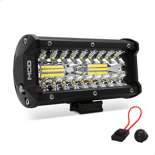 Super Farol Led Barra 7d 120w !!! Auxiliar Milha Drl Carro