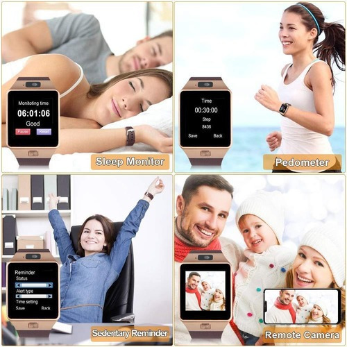 Imagen 7 de 10 de 2 X Teléfono Celular Reloj Inteligente Dz09 Smartwatch