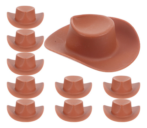 Sombreros Vaqueros De Plástico Para Casas En Miniatura, 10 U