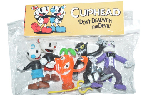 Paquete Figuras Personajes Cuphead Tazas