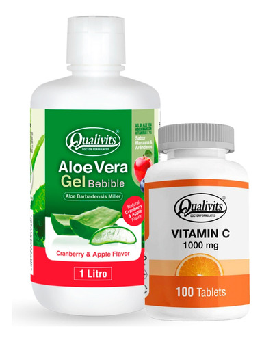 Vitamina C 1000 Mg X100 Aloe Vera Bebible Sabores Qualivits 