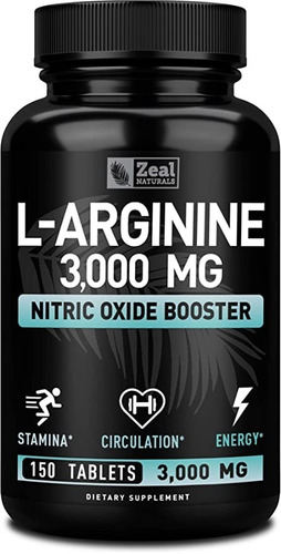 Arginina 3000mg 150tab Zeal - Unidad a $1606