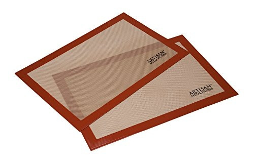 Alfombrilla De Horneado Artisan Silicona C/borde Rojo 2 U.