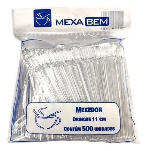 Mexedor Café, Bebidas Tipo Drink Com 11cm - C/5000 Unid Cor Transparente Tr