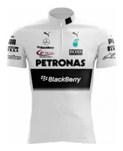 Camisa Scape Petronas Branca E Preta Ciclismo Bike