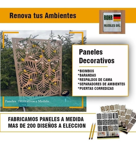 Imagen 4 de 8 de Panel Decorativo Biombo Separador De Ambiente Cayman