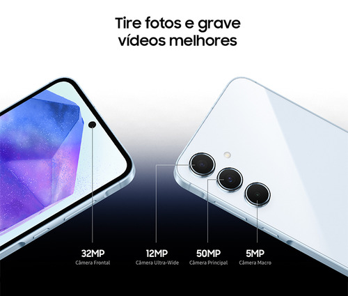 Samsung Galaxy A55 5G Dual SIM 256 GB Azul escuro 8 GB RAM - Excelente (Recondicionado)
