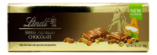 Tableta Barra Chocolate Lindt 300g Suizo Con Pistacho