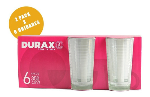 Vaso Largo Cobra Rayas Durax 350ml X12u (2 Packs) Bazar