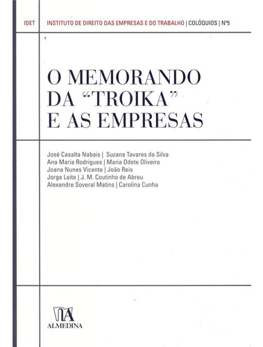 Libro Memorando Da Troika E As Empresas N O 5 Da Co01 De Var