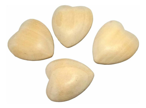 10pcs Natural 30mm Unfinished Wood Hearts Beads With Holes E