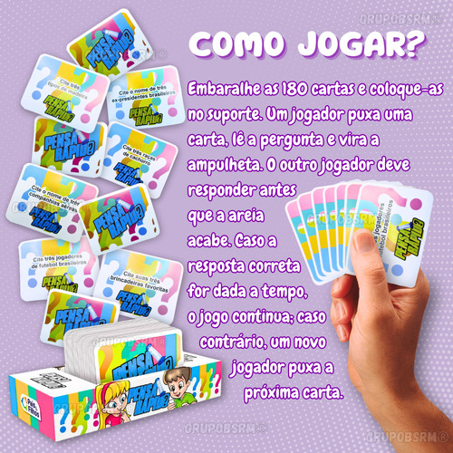Grupobsrm Pais & Filhos Kit 2 Jogos De Tabuleiro e Cartas Pensa Rápido