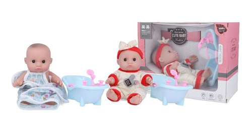 Imagen 1 de 4 de Muñeco Bebe C/bañito 18 Cm - Muñeco -bebote