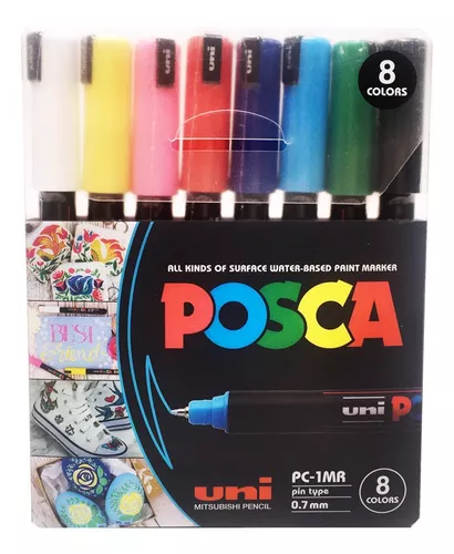 Marcadores Posca 1MR Set 8 Colores Pastel