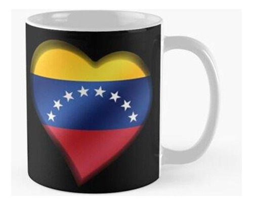 Taza Bandera Venezolana - Venezuela - Corazón Calidad Premiu