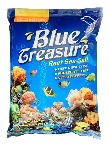 Sal Blue Treasure Reef Para Aquários Marinho 3,35kg + Brinde