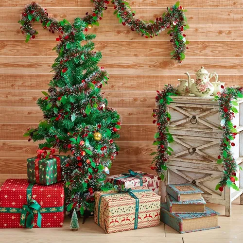 Guirnalda De Espumillón De Navidad De 33 Pies,...
