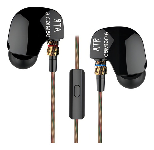 Auriculares In Ear KZ AT/R Negro con Micrófono y Cancelación de Ruido