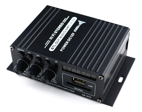 Ak370 12v Mini Amplificador De Potencia De Audio Bt Digital