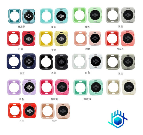 Imagen 9 de 9 de Funda Para Apple Watch Goma Ligera+mica Case Protector Serie