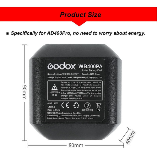 Godox Wb400pa Wb400p - Batería De Litio De Repuesto Para Ad4