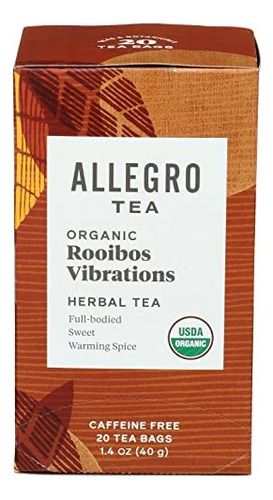 Allegro Tea, Bolsas De Te Con Vibraciones Organicas De Rooib