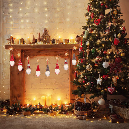 4 Pcs Árbol De Navidad Gnomos Colgantes Adornos Juego De Elf