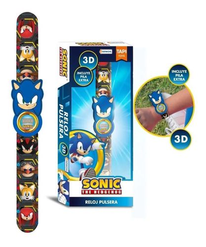 Reloj Pulsera Digital Infantil 3d Sonic The Hedgehog Orig