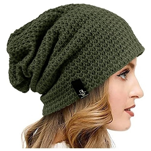 Gorros Sombreros Y Boinas De Punto Holgado Para Mujer Verde