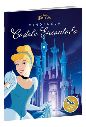 Livro Castelo Encantado Cinderela Disney - Com Adesivos E Cenário - Infantil Educativo