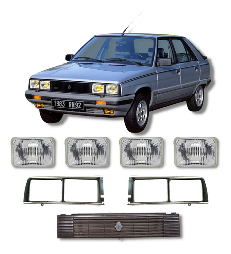 Kit Trompa Opticas Aros Y Parrilla Renault 11 1983 Al 1990
