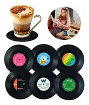 Comprar Posavasos De Vinilos - 6 Posavasos De Disco Moda Estilo Bar