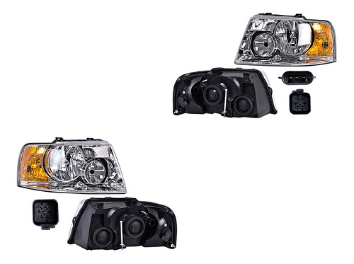 Set Faros Delanteros Depo Ford Expedition 2003 - 2006