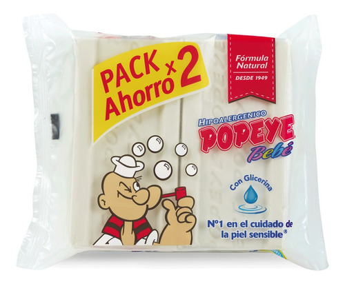 Pack Jabon Bebe Hipoalergenico Popeye 2*170g(3 Pack)-super