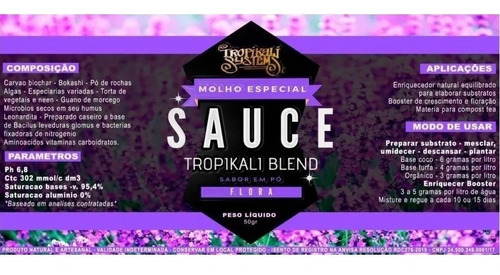 Kit Tropikali Fertilizante Sauce Vega E Sauce Flora 50g