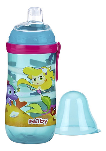 Copo Transição Antivazamento Bico De Silicone Nuby 360ml Cor Verde Água