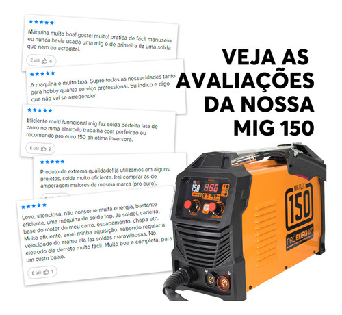 Máquina Solda 150a Flex Mig Mma Tig Lift 127/220V + Arame 1kg