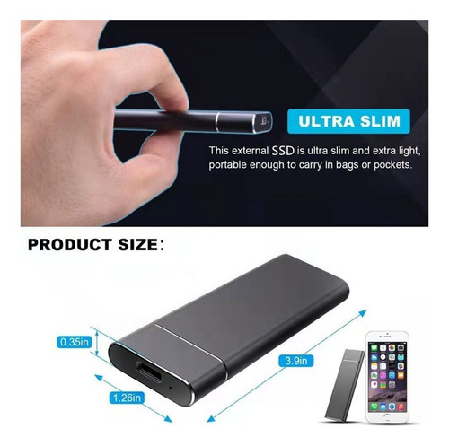 Disco Duro 4 Tb Portátil Externo Ultra Alta Velocidad, Ssd A