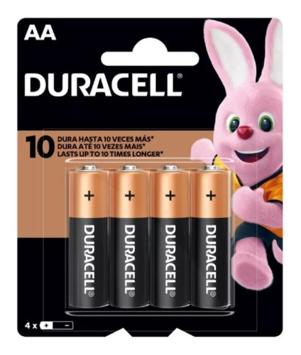 Pilha Alcalina Pequena Aa Duracell Longa Duração 4 Unidades