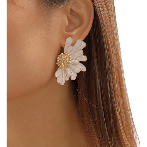 Pendientes De Tuerca Con Forma De Flor Bohemio Para Mujer, J
