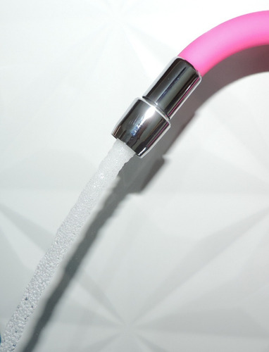 Torneira Gourmet Cozinha Mesa 2 Jatos Flexível Rosa Duplo Ja Cor Rosa-chiclete