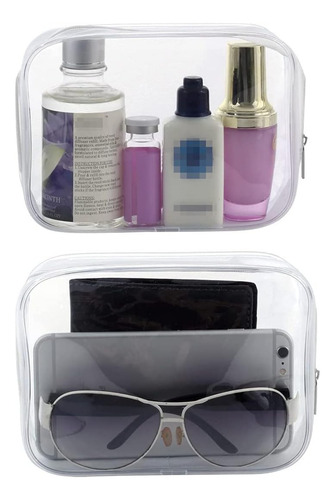 5 Bolsas De Aseo Portátil Plástico Transparente Con Cierre
