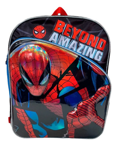 Mochila Escolar Primaria Spiderman Luz Led 3d Niño Ruz